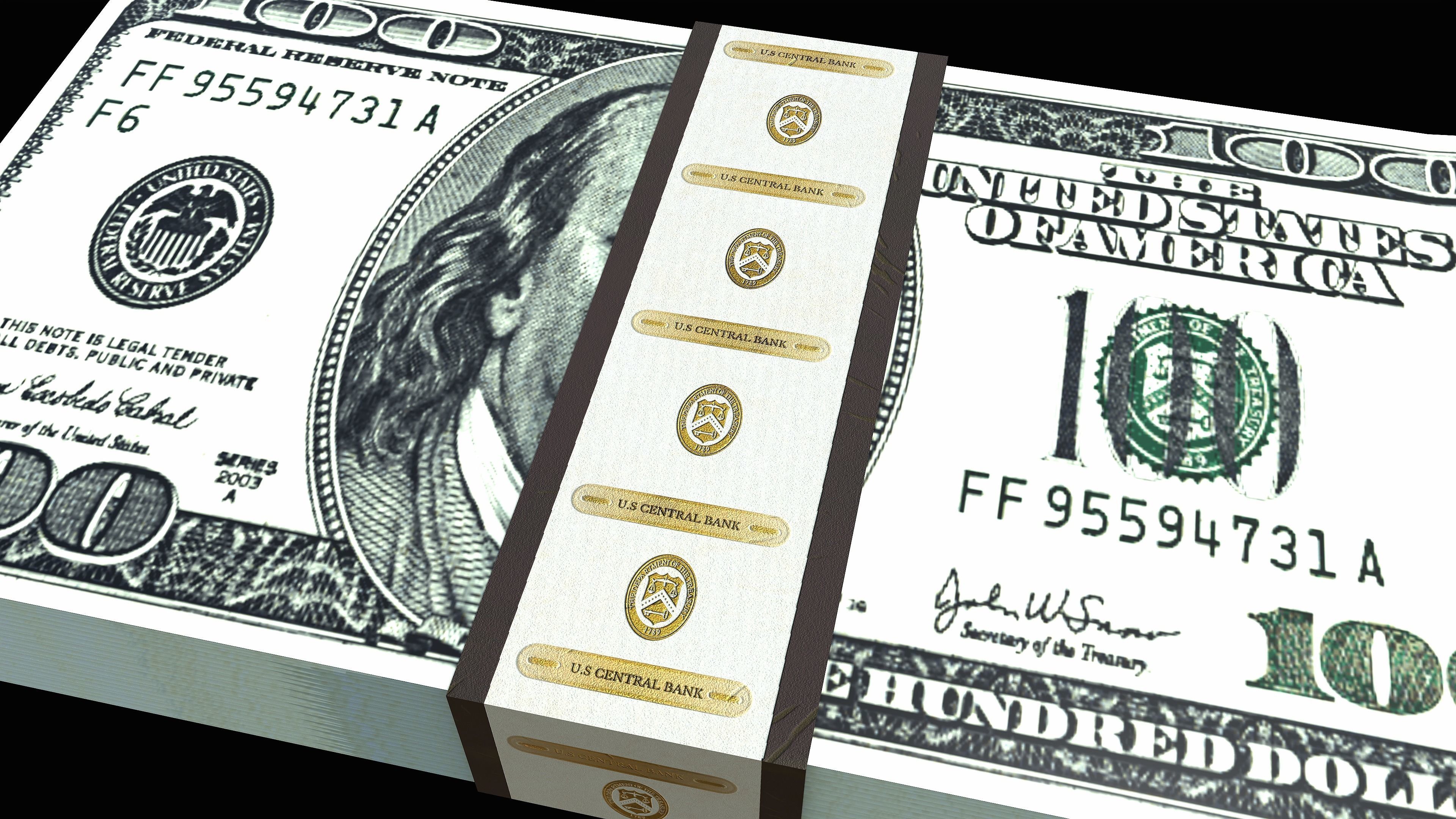 American Dollar USD PBR Low-poly 3D model_1