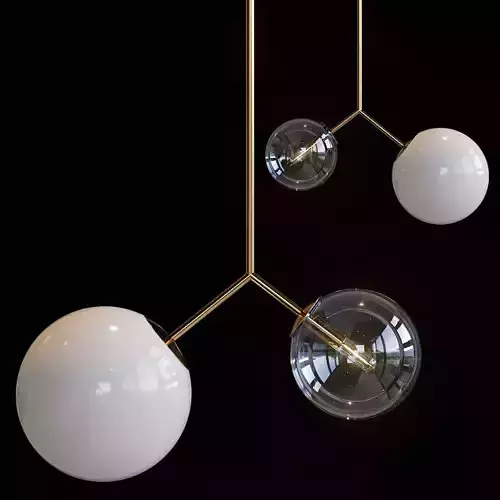 CLOVEN three glass spheres hanging from gold chain