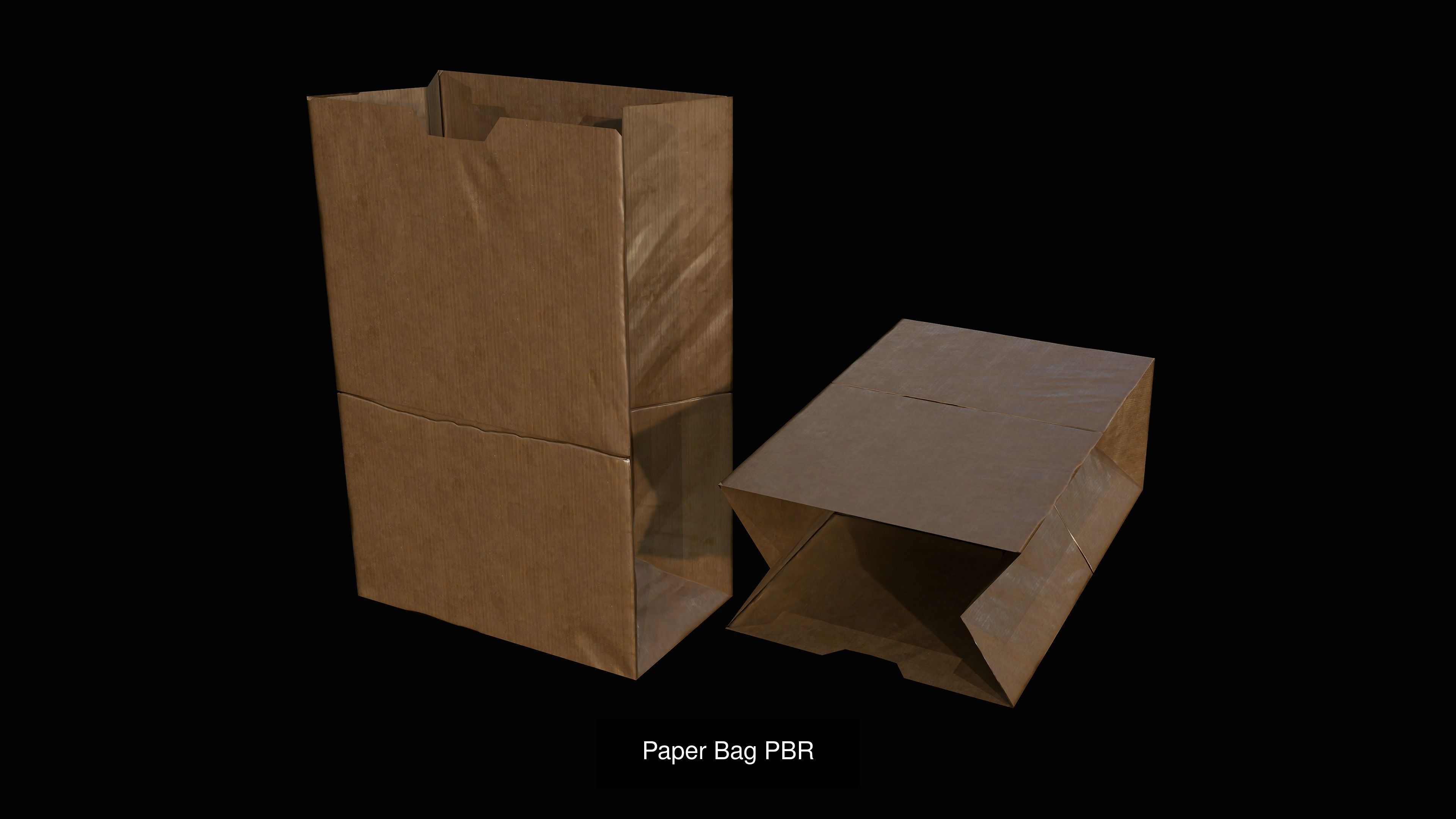 Paper Bag with apples PBR 3D Model Collection_2
