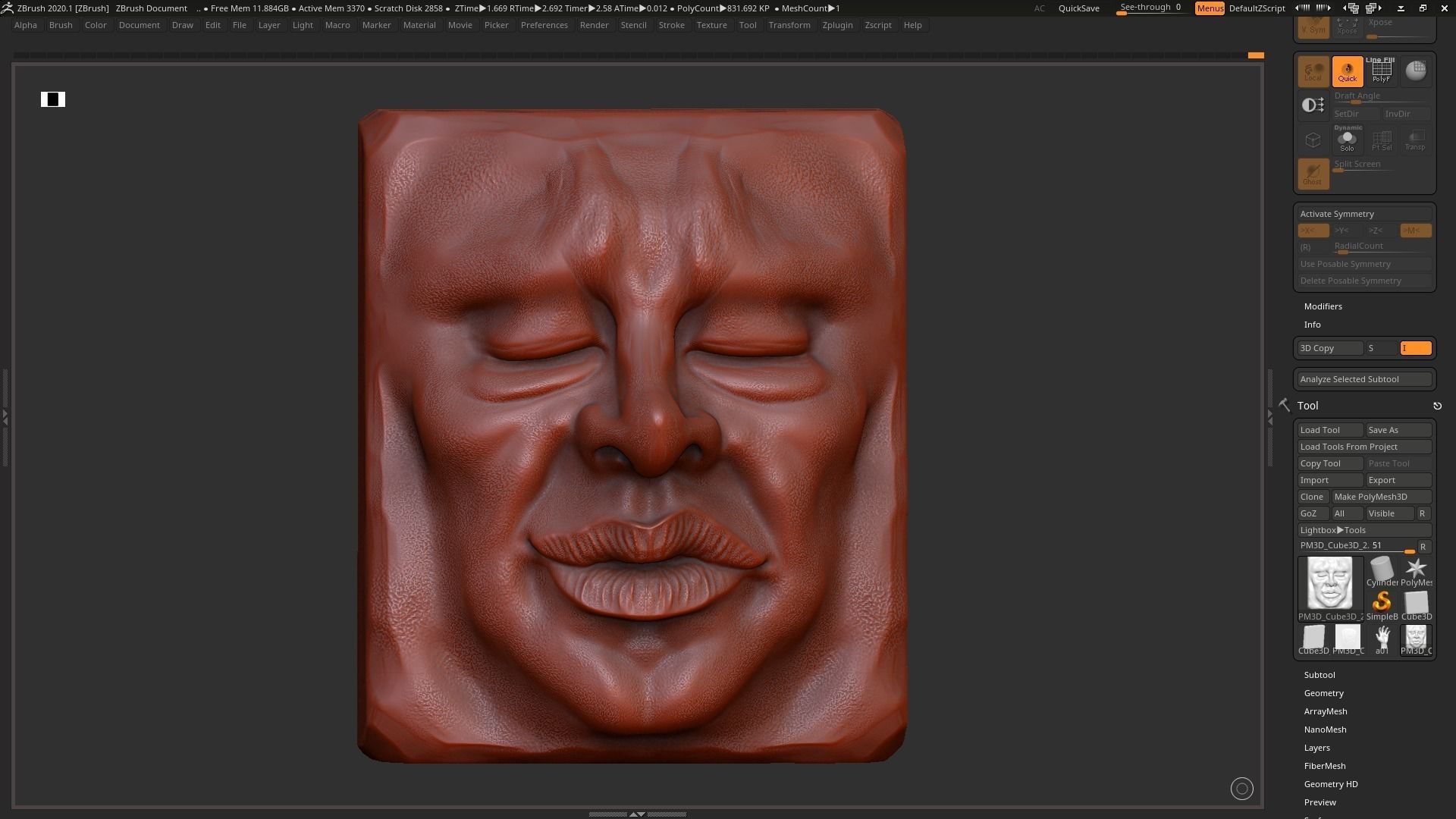 Face modern sculpture 3d print model 3D print model_4