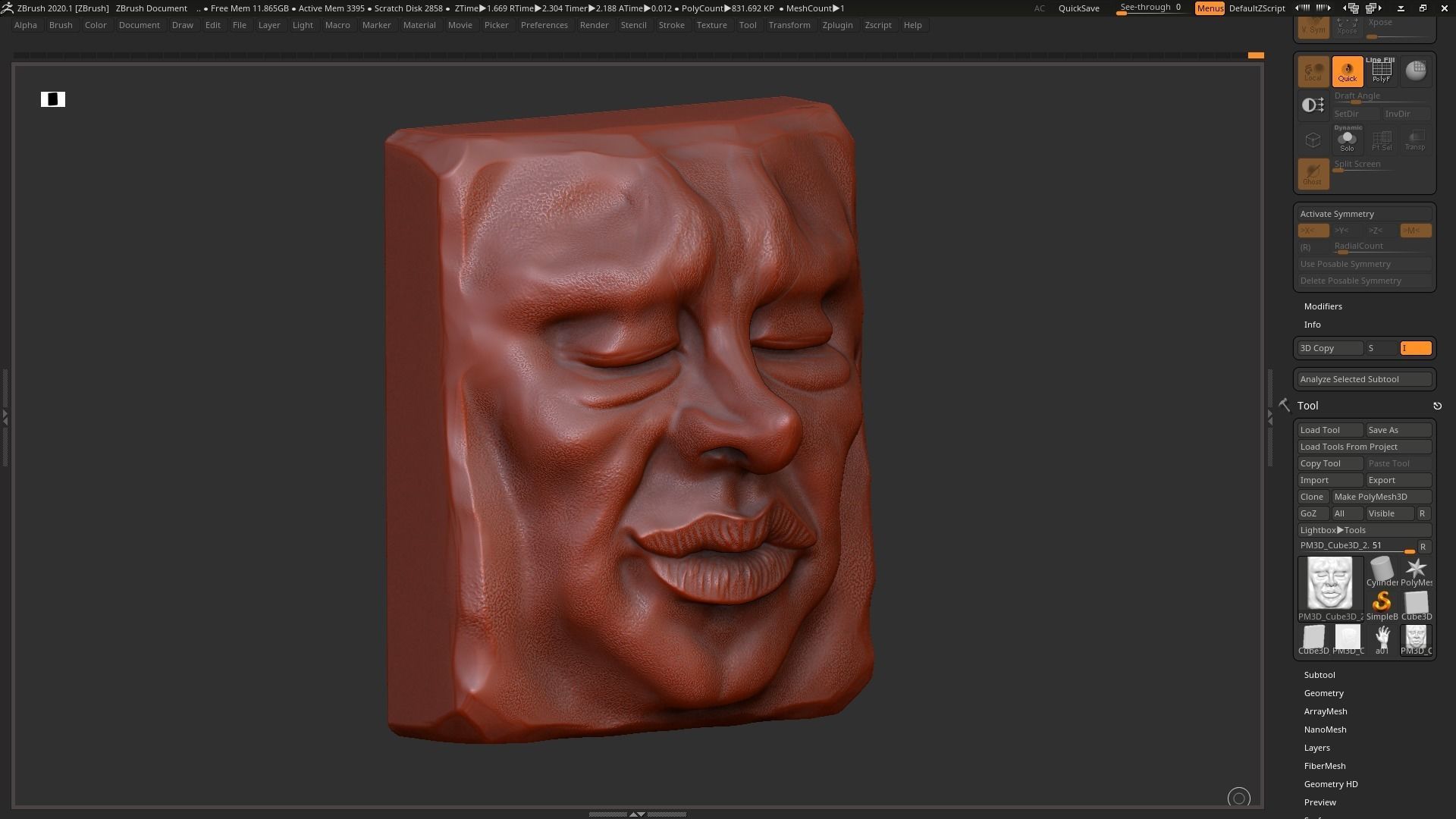 Face modern sculpture 3d print model 3D print model_6