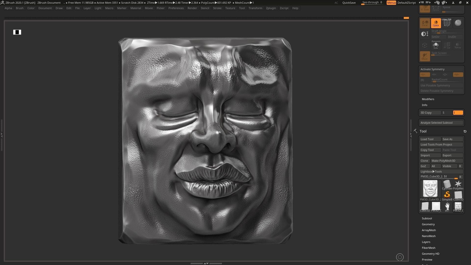 Face modern sculpture 3d print model 3D print model_2