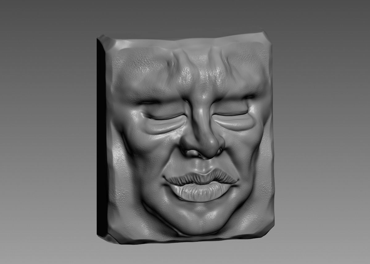 Face modern sculpture 3d print model 3D print model_46
