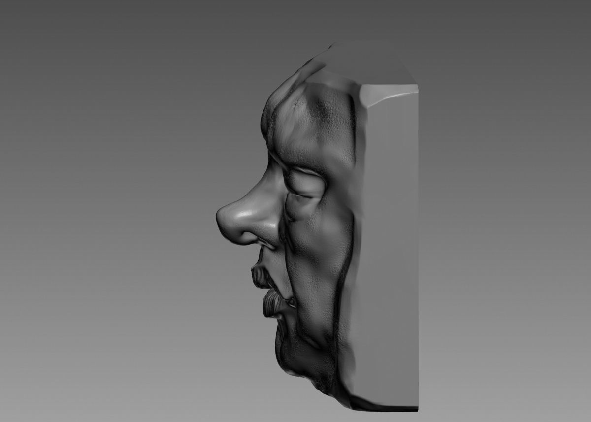 Face modern sculpture 3d print model 3D print model_35
