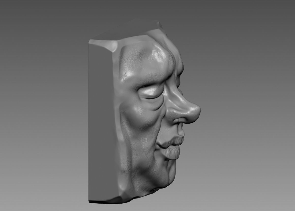 Face modern sculpture 3d print model 3D print model_12
