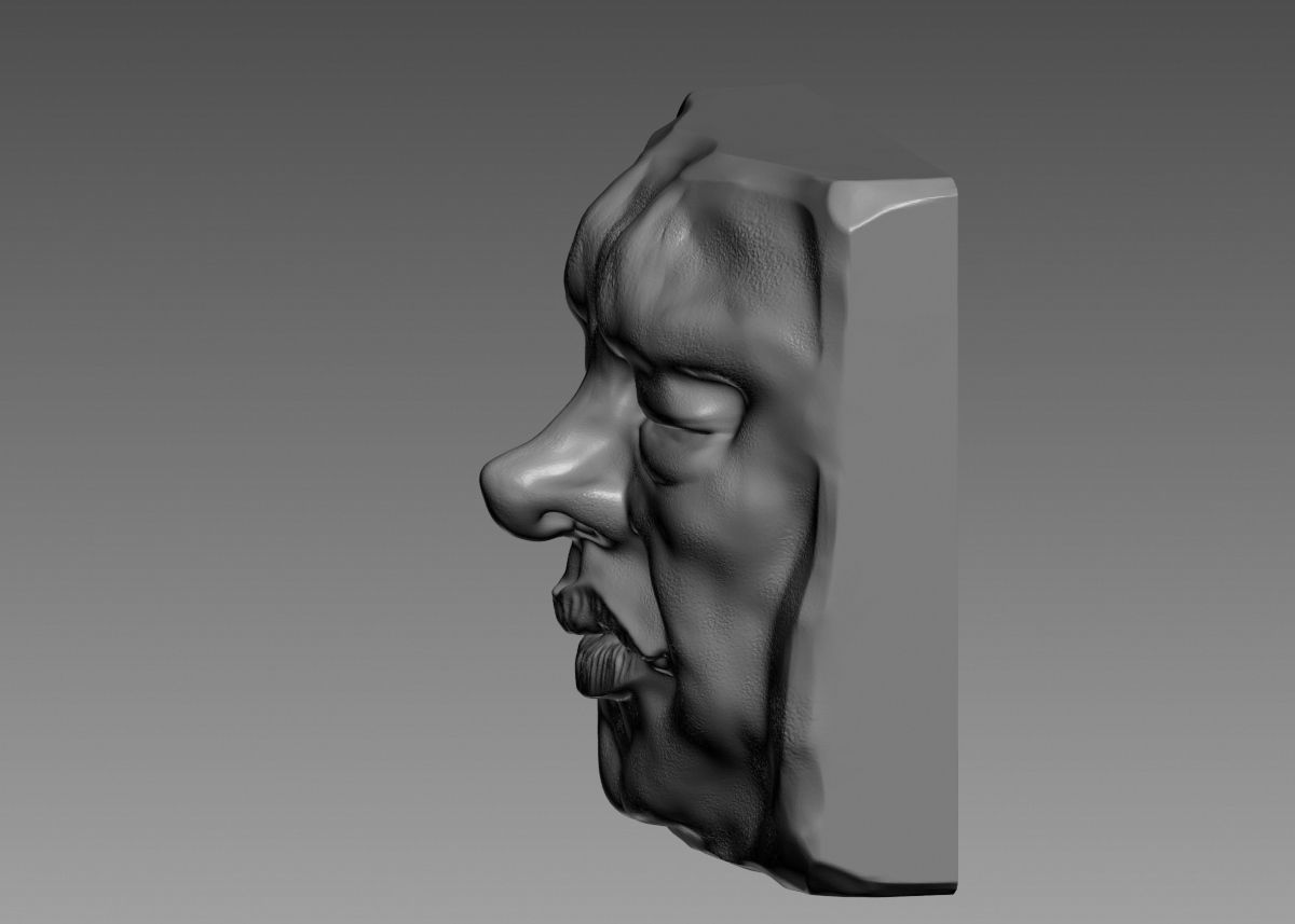 Face modern sculpture 3d print model 3D print model_36