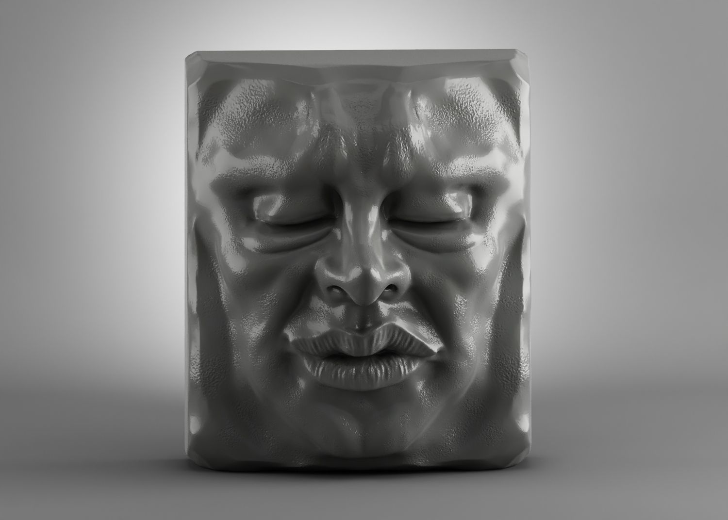 Face modern sculpture 3d print model 3D print model_1