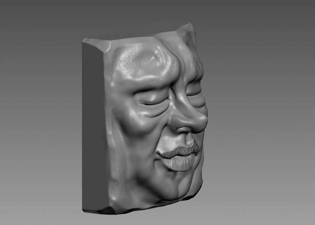 Face modern sculpture 3d print model 3D print model_10