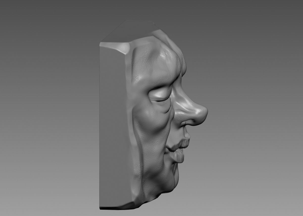 Face modern sculpture 3d print model 3D print model_13