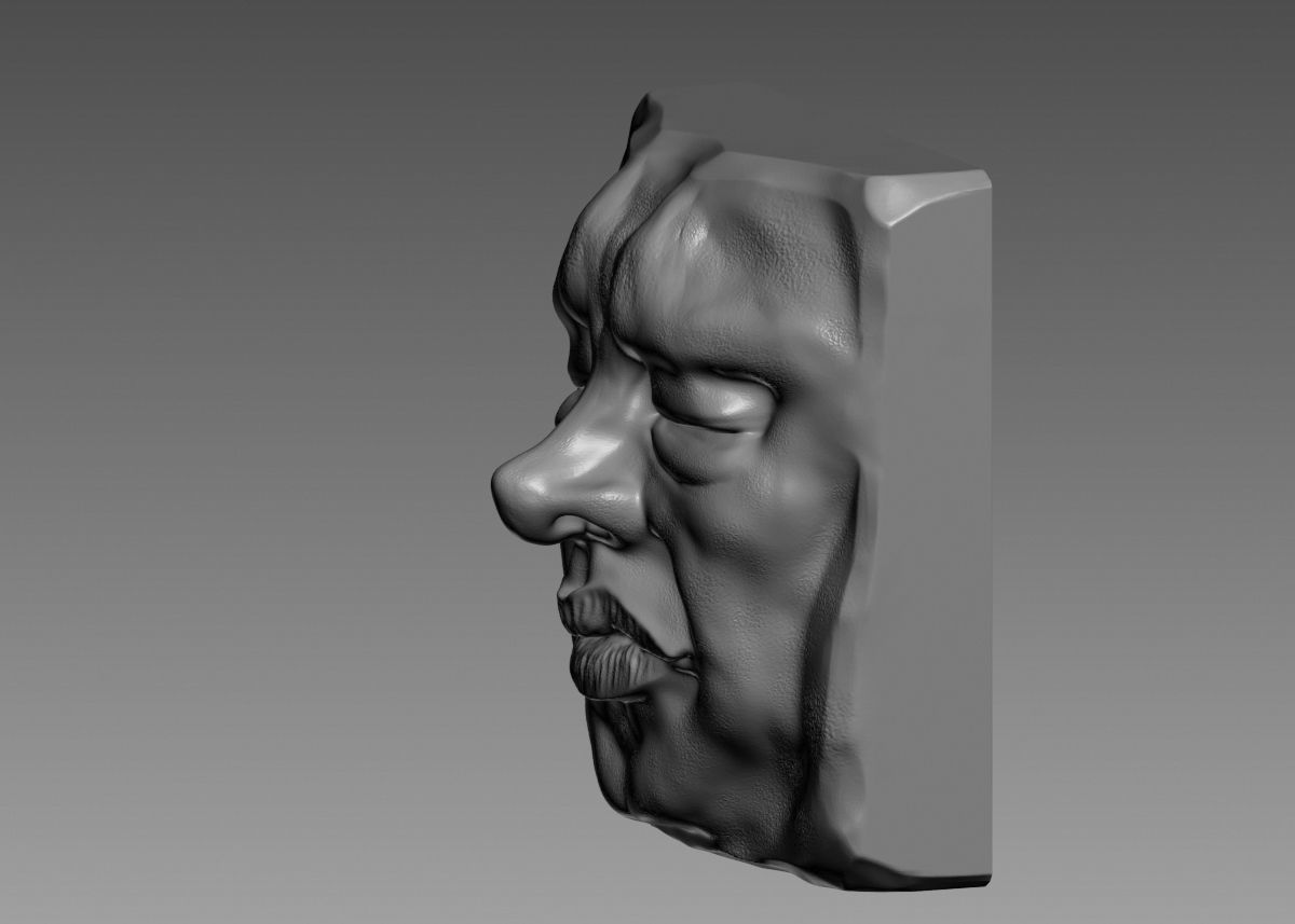 Face modern sculpture 3d print model 3D print model_37