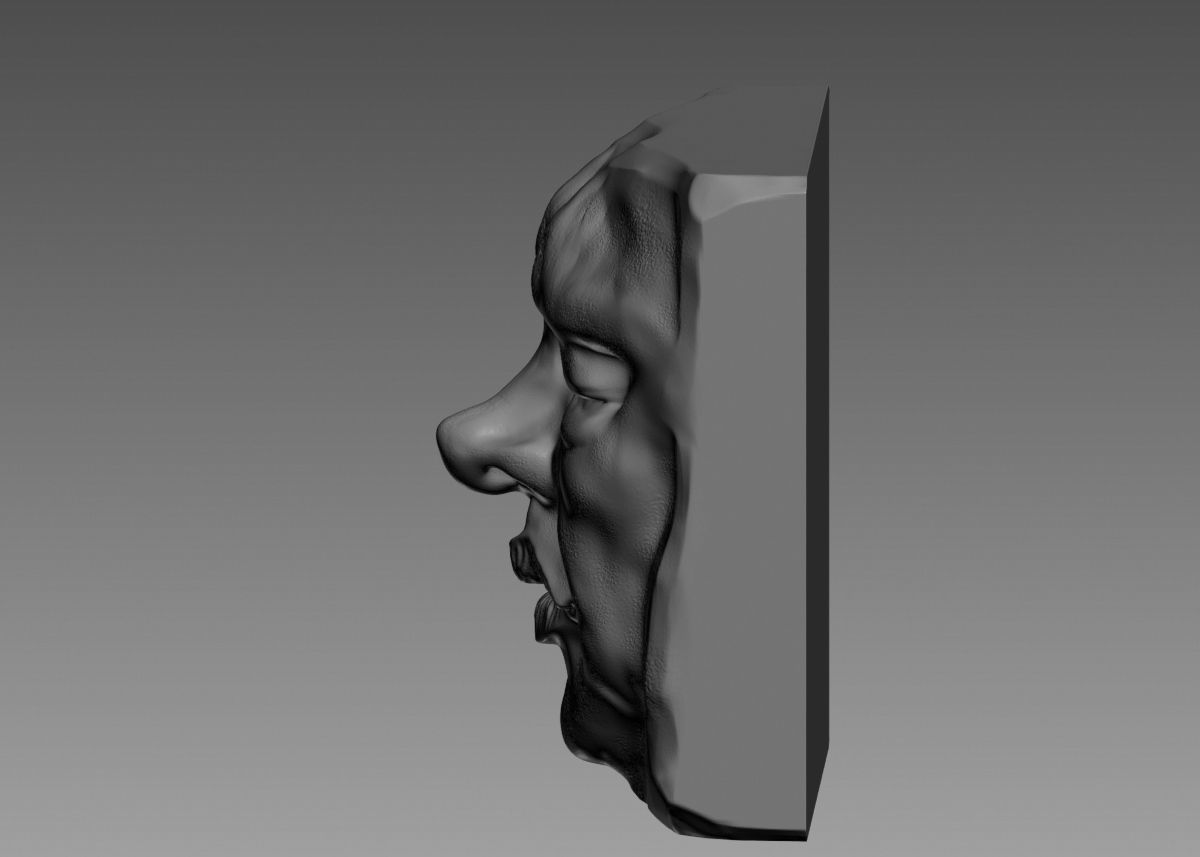 Face modern sculpture 3d print model 3D print model_34