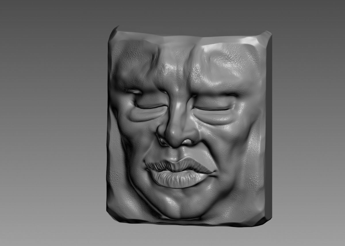 Face modern sculpture 3d print model 3D print model_43