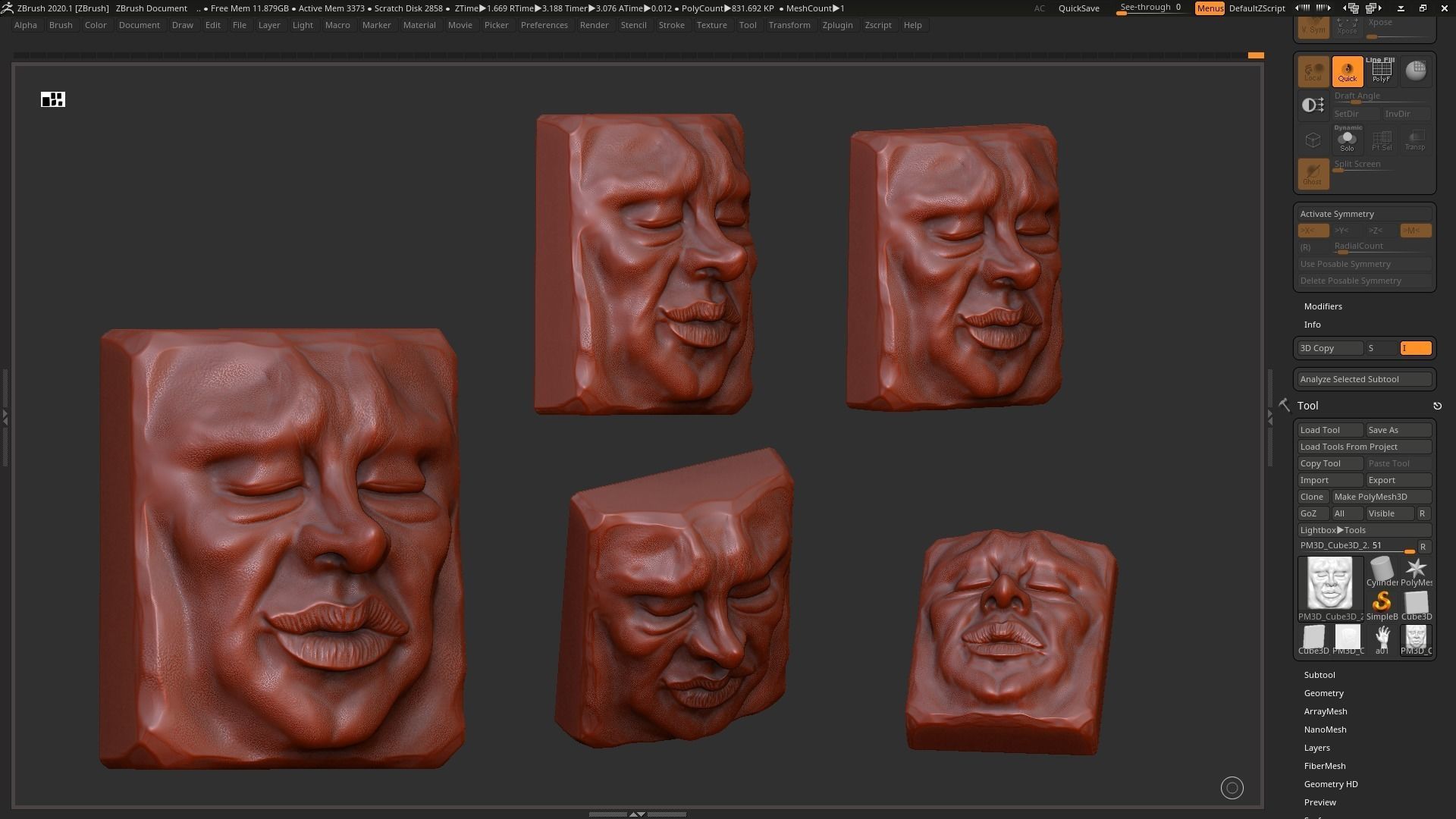 Face modern sculpture 3d print model 3D print model_5