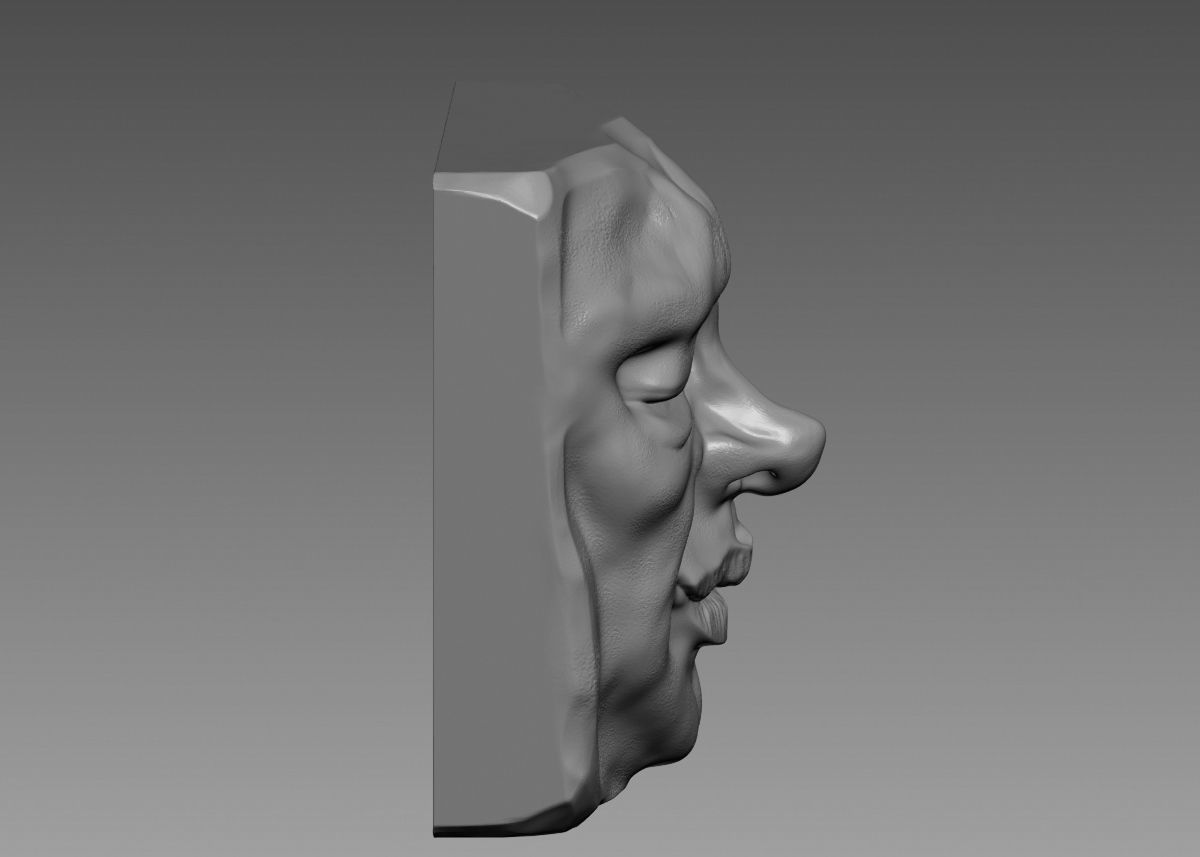 Face modern sculpture 3d print model 3D print model_14