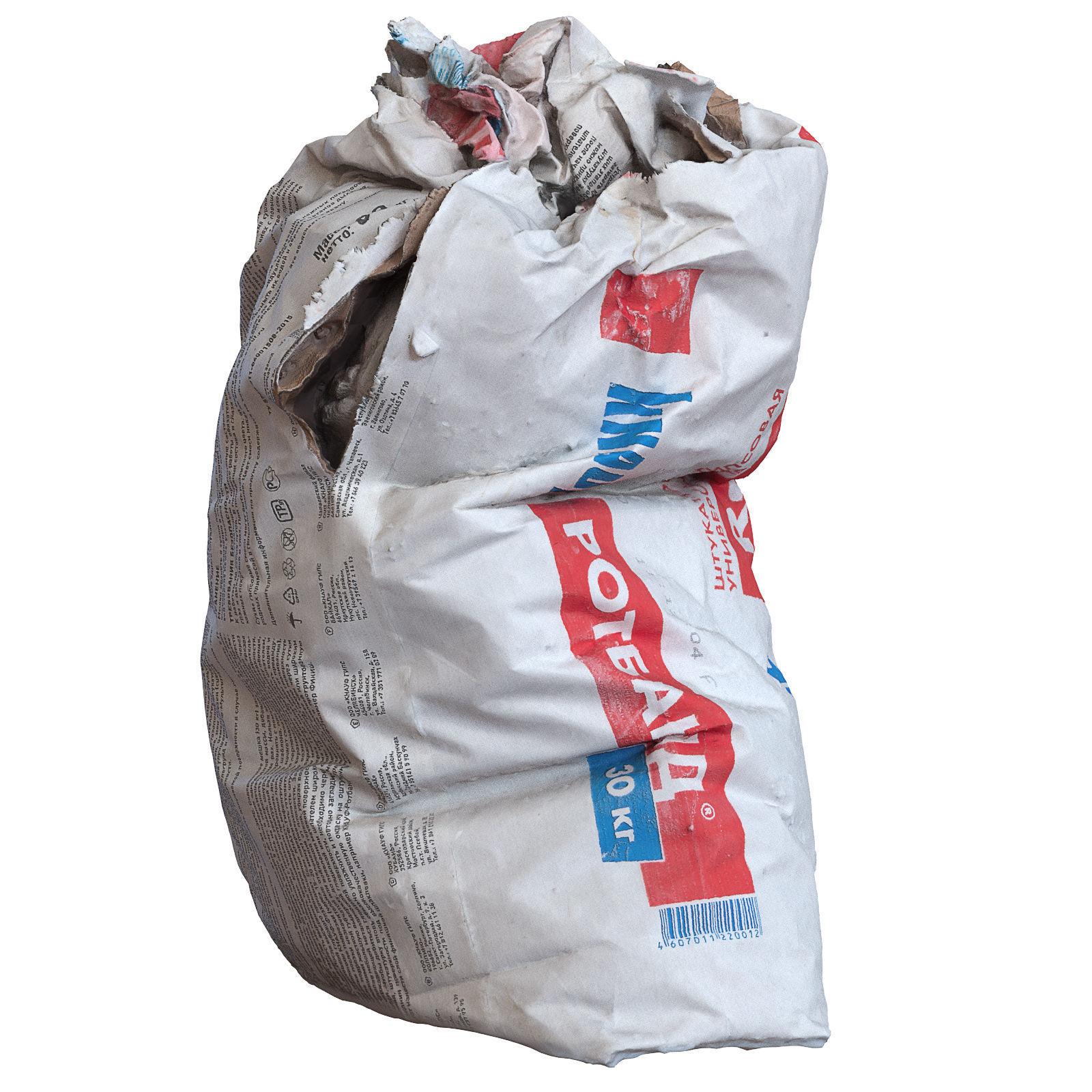 Dry building mix Low-poly 3D model_2