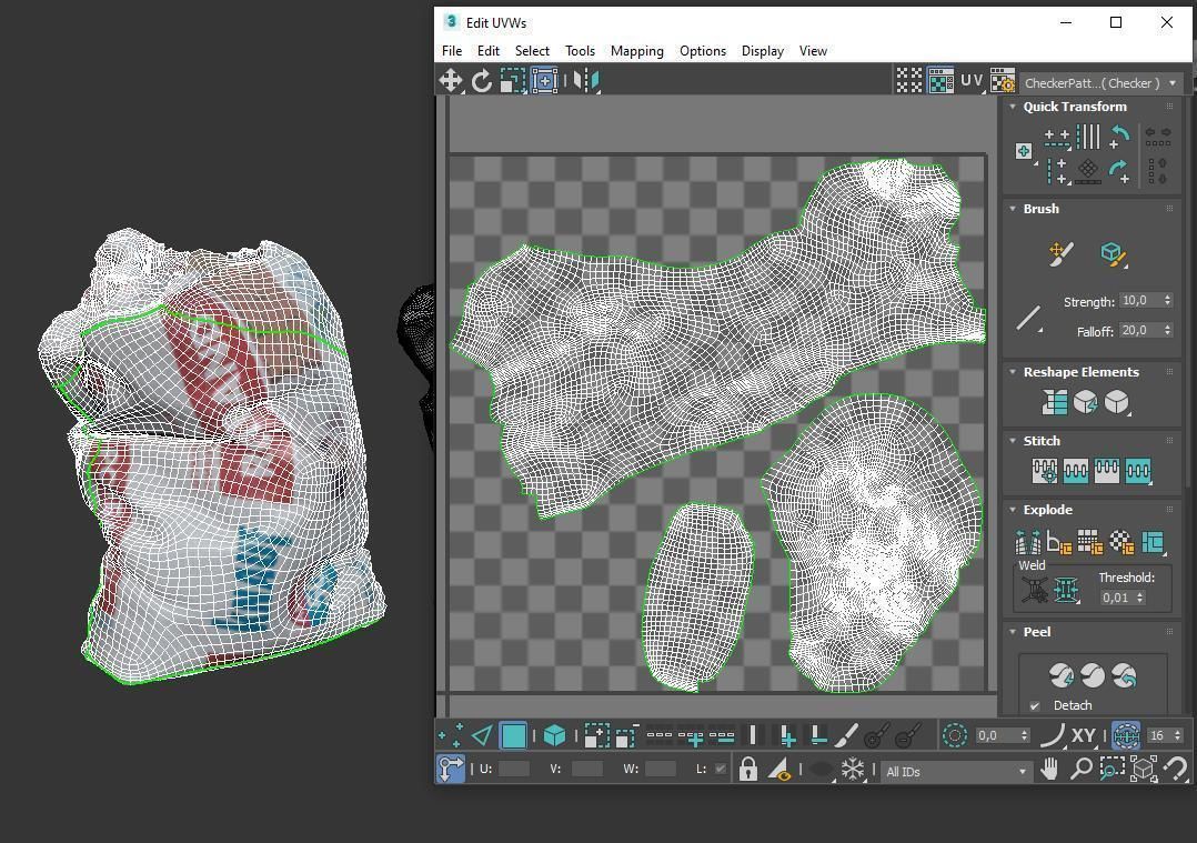 Dry building mix Low-poly 3D model_7