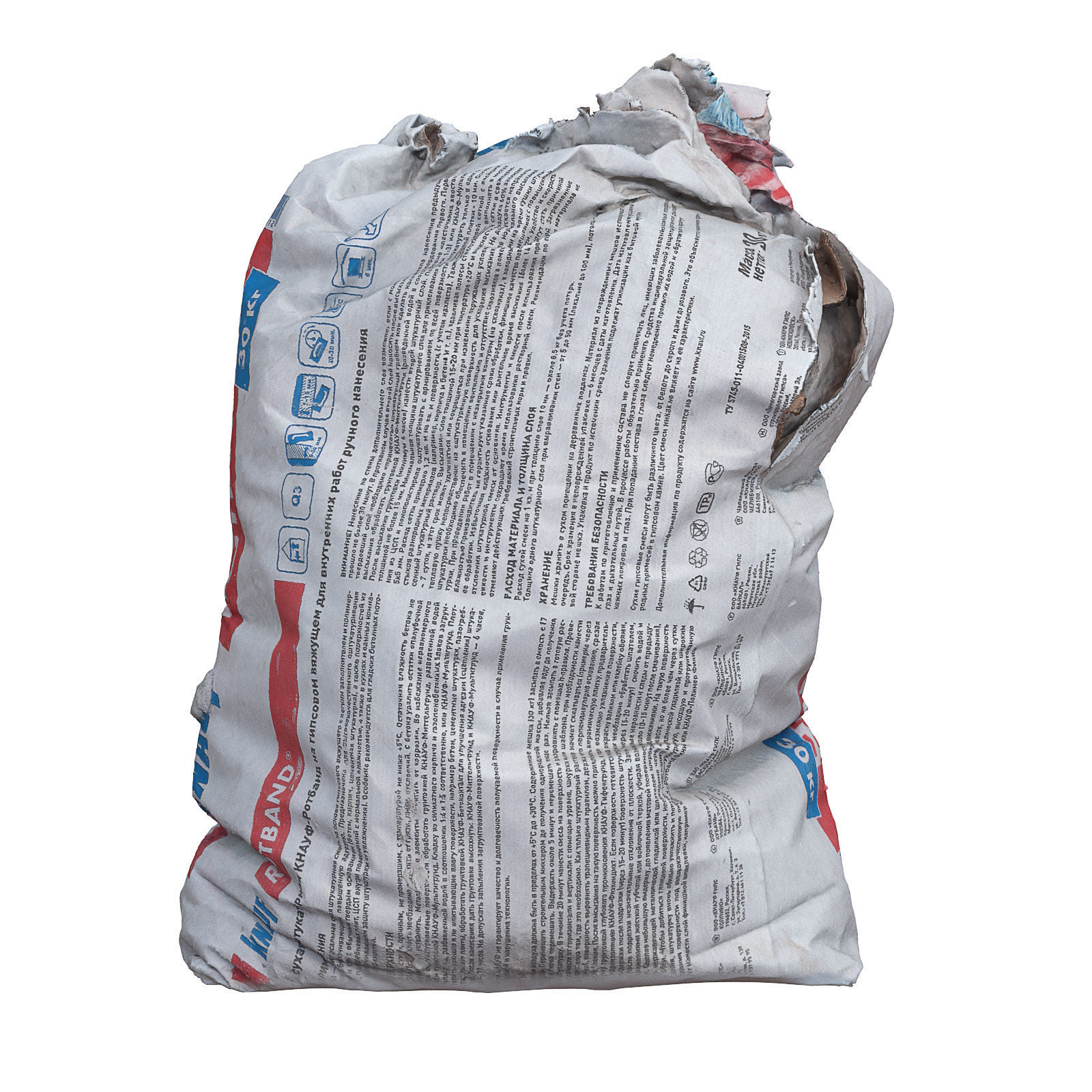 Dry building mix Low-poly 3D model_1