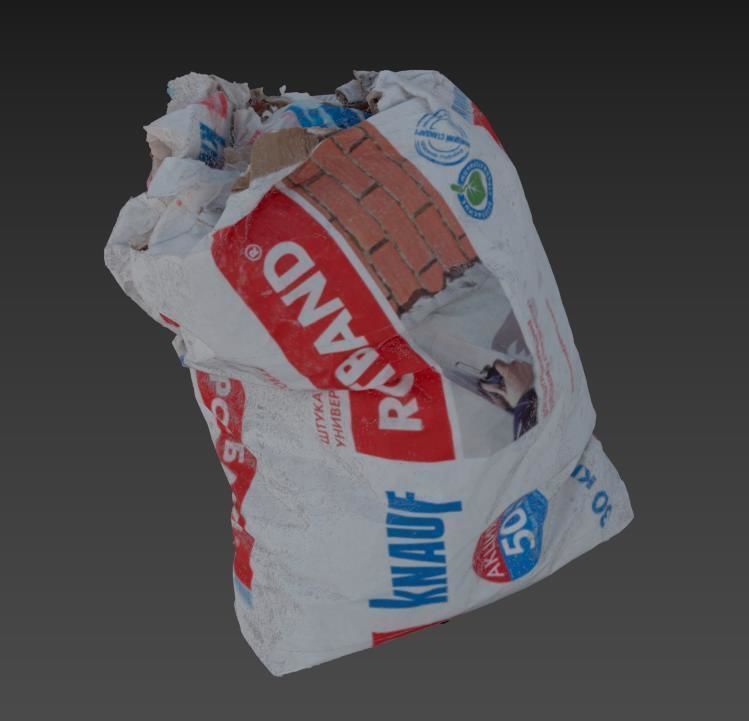 Dry building mix Low-poly 3D model_8