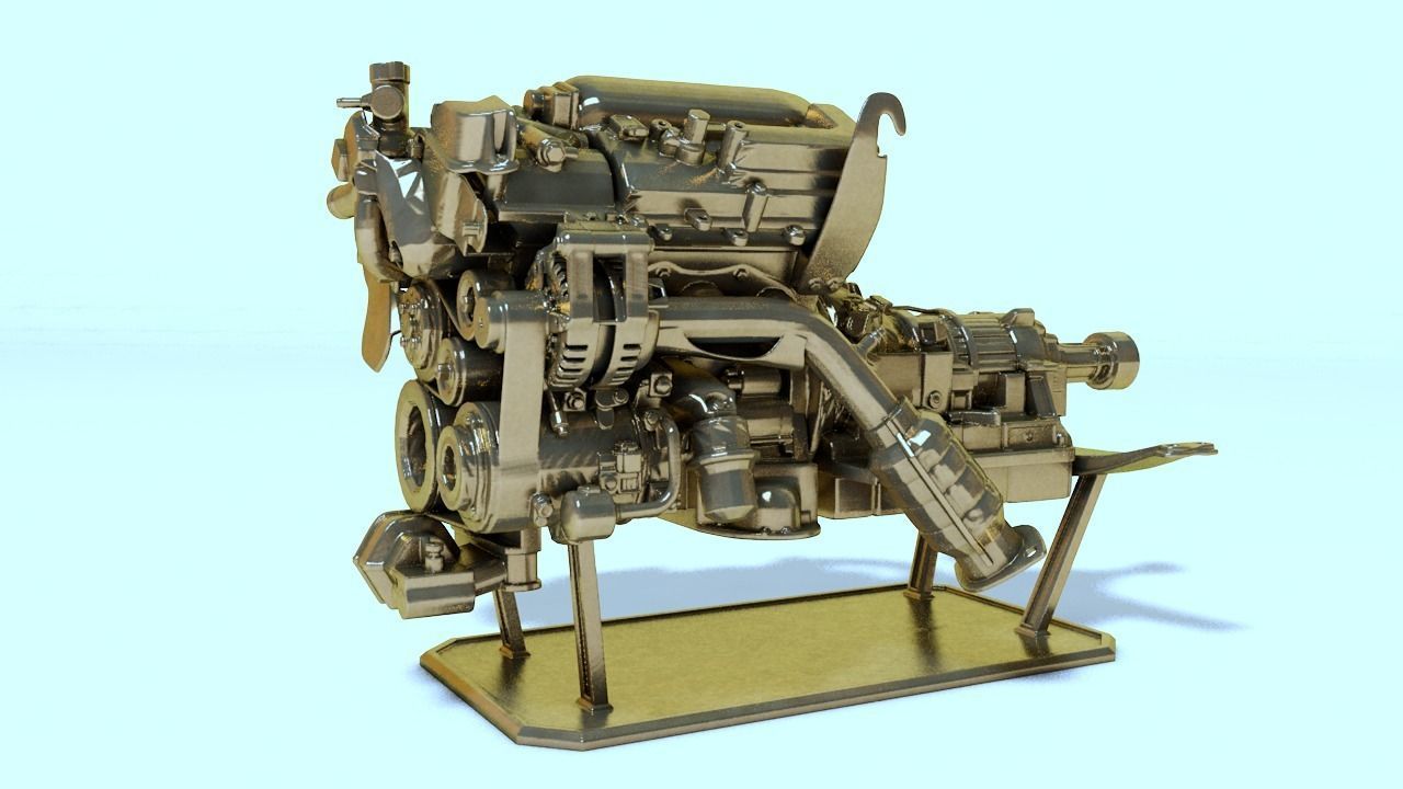 car Engine for 3Dprint 3D print model_3