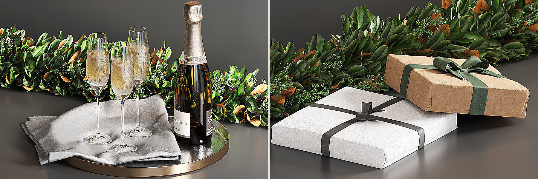 Pottery Barn Christmas decorative  set 3D model_4