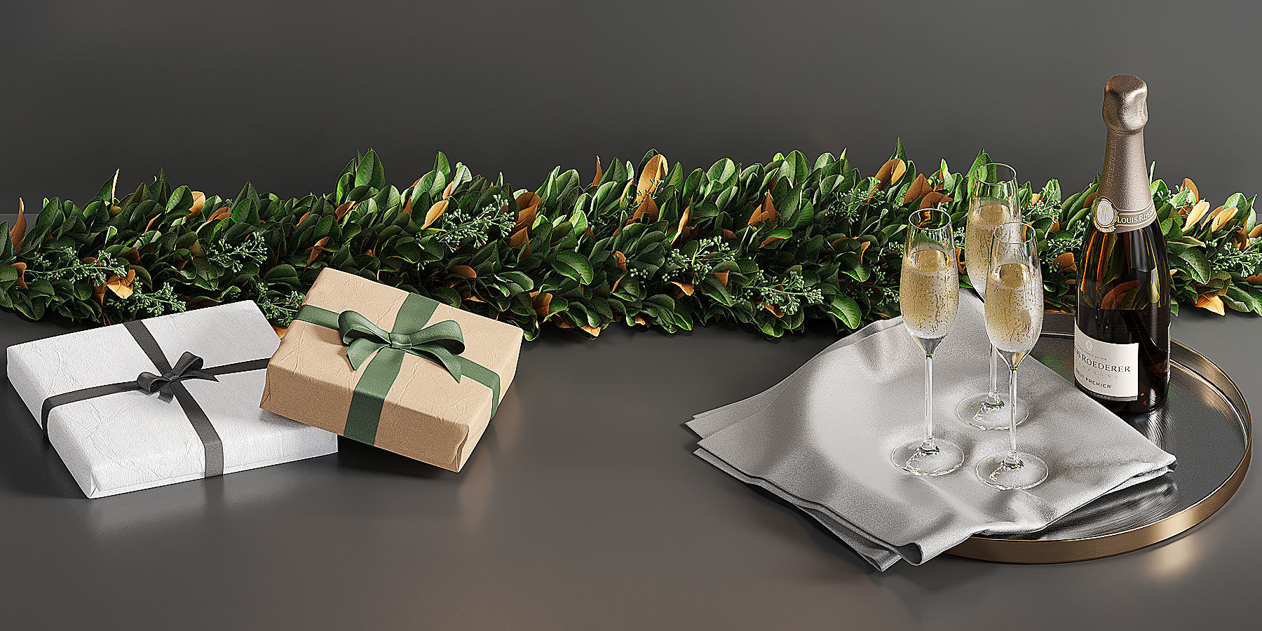 Pottery Barn Christmas decorative  set 3D model_5