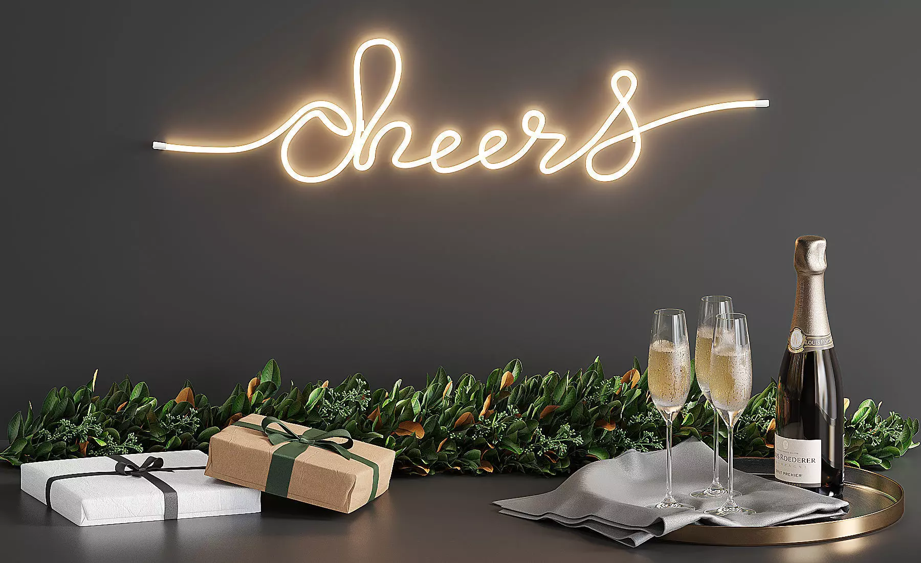 Pottery Barn Christmas decorative  set 3D model_0