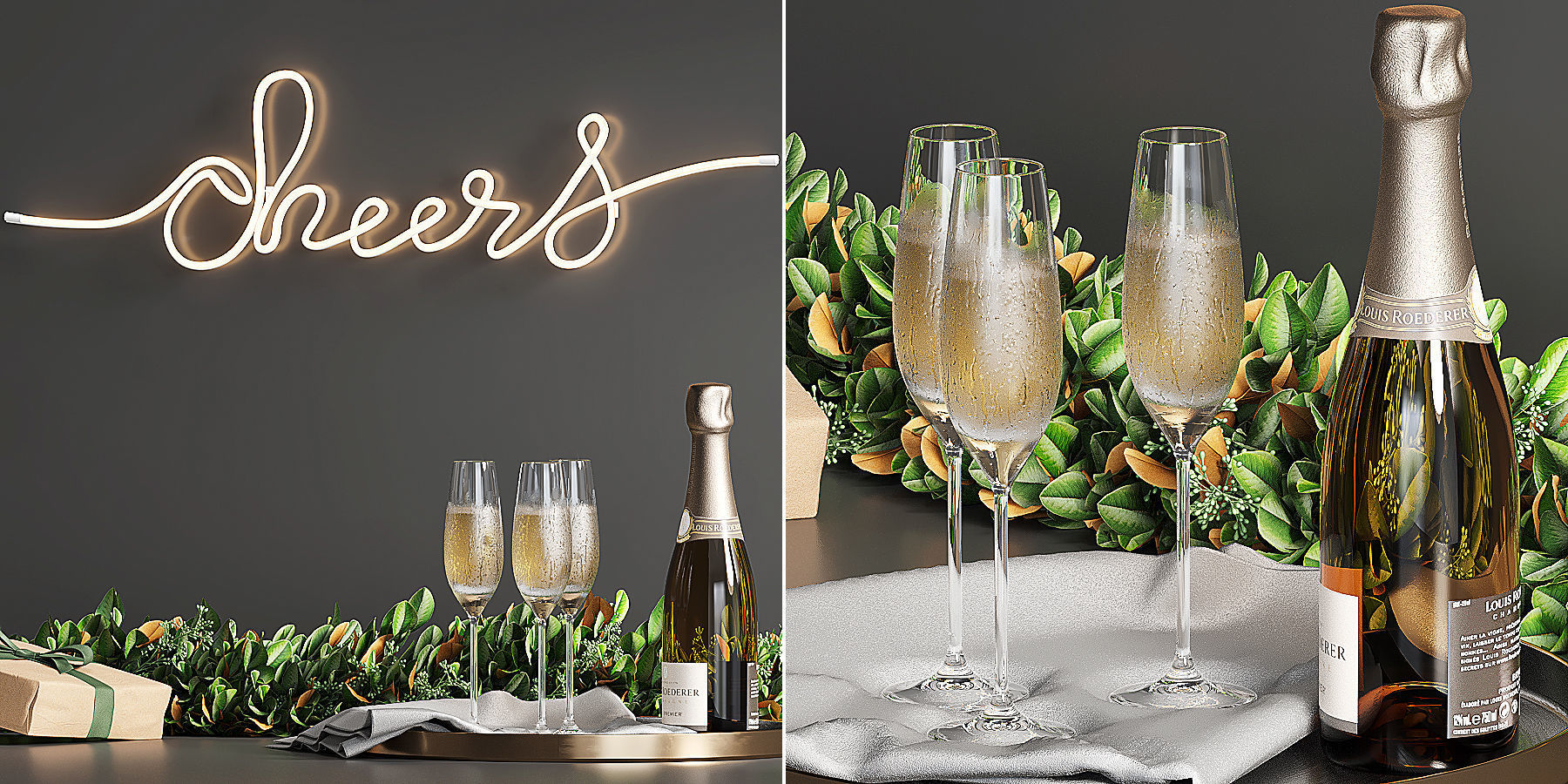 Pottery Barn Christmas decorative  set 3D model_2