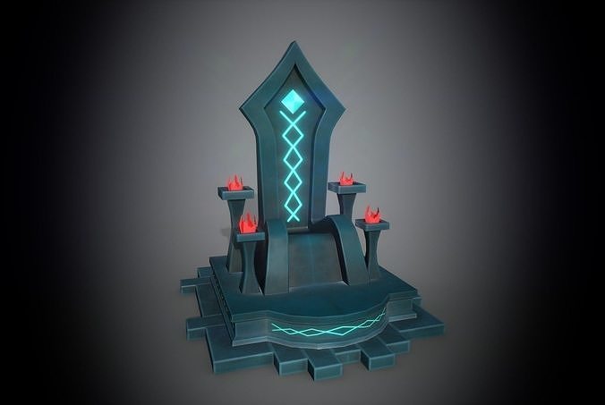 Throne with lights Low-poly 3D model
