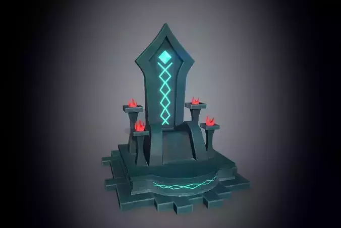 Throne with lights Low-poly 3D model