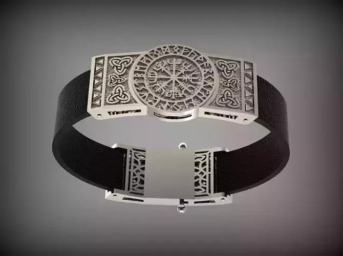 Scandinavian rune compass Vegvisir  BRACELET N - 242 3D print model