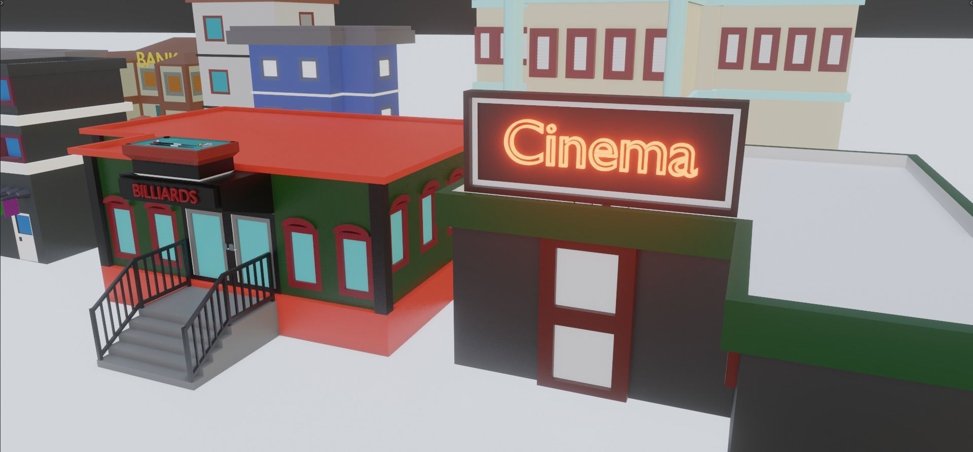 Low Poly City Pack Low-poly 3D model_16