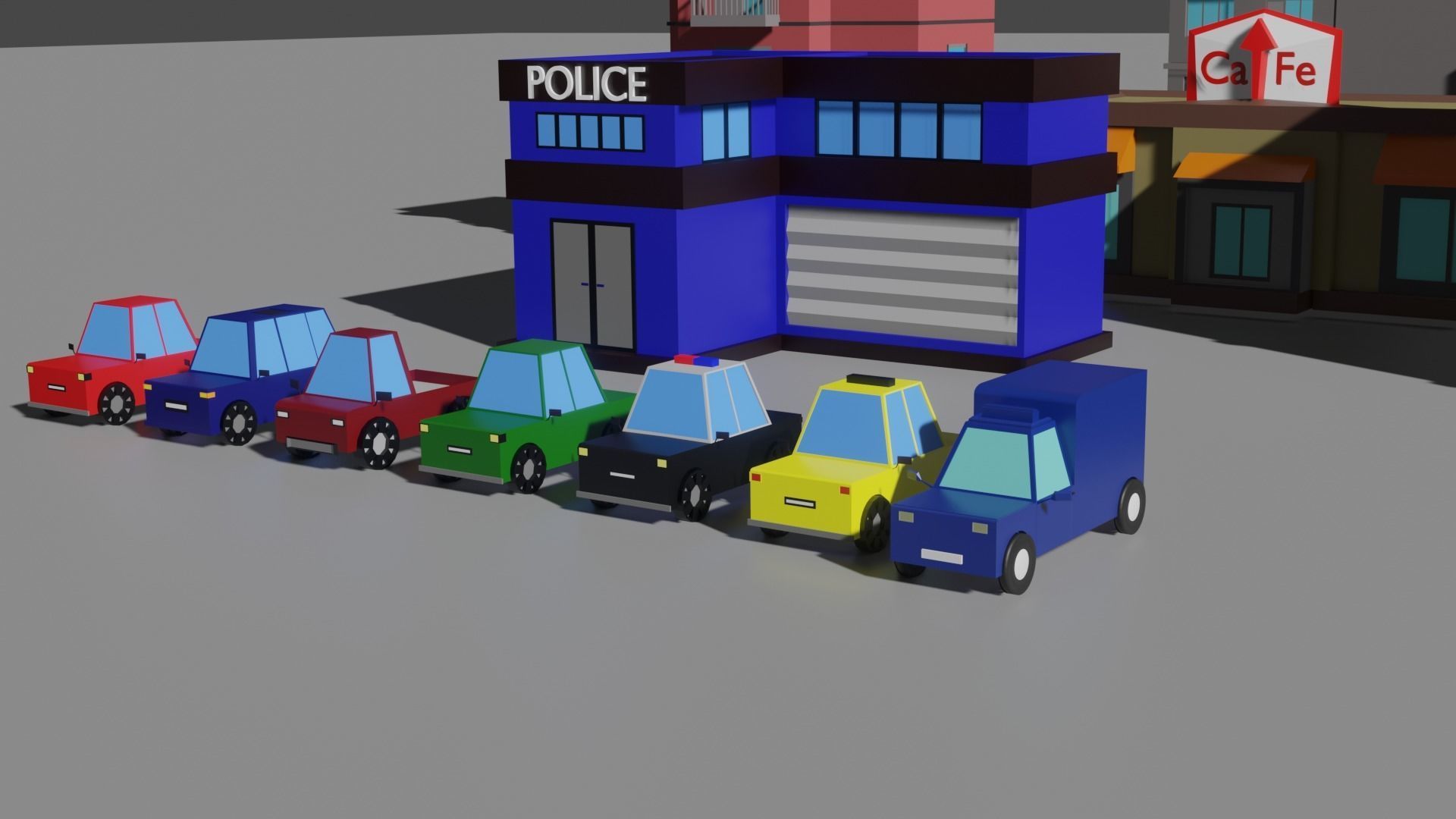 Low Poly City Pack Low-poly 3D model_3