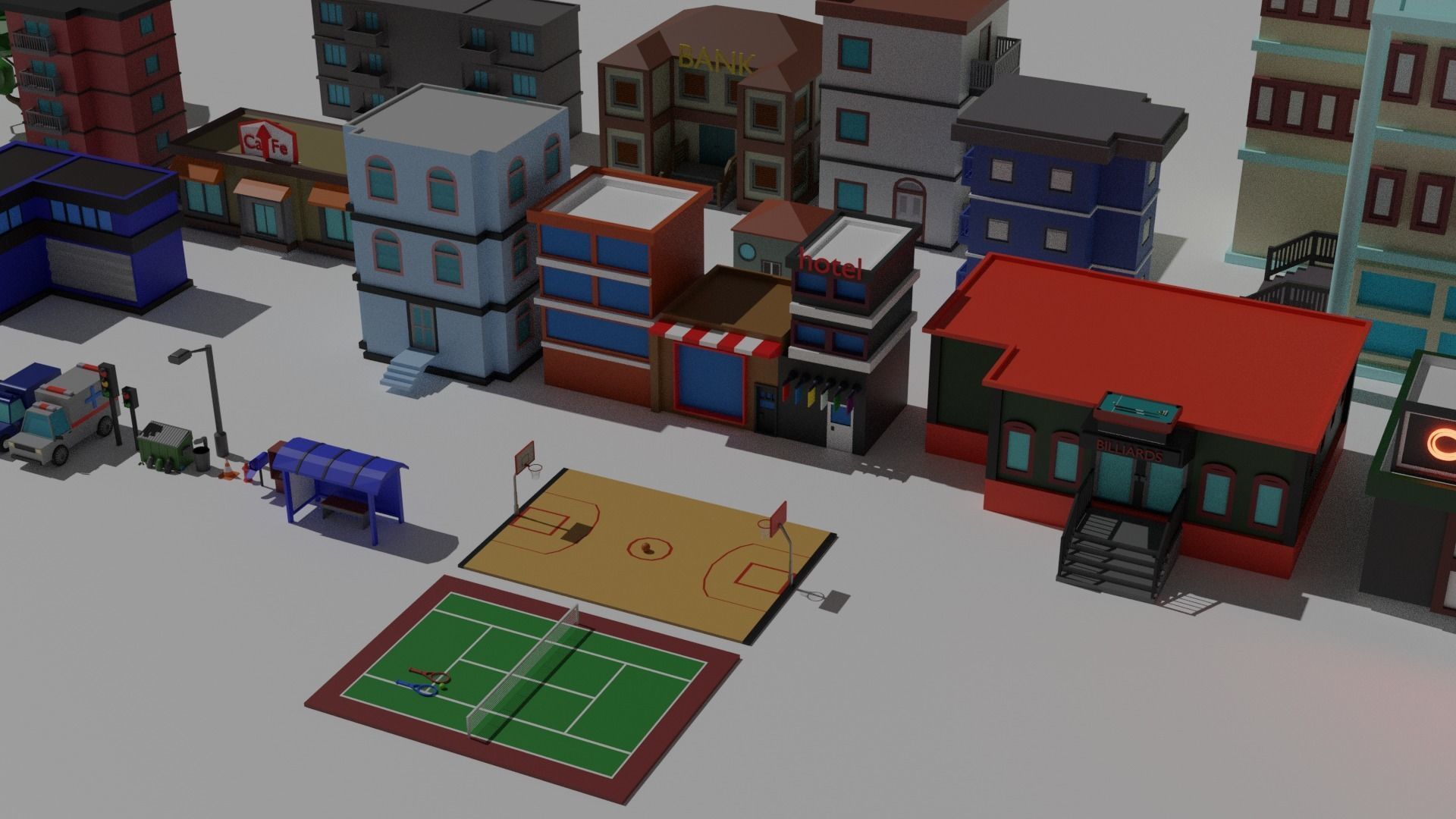 Low Poly City Pack Low-poly 3D model_82