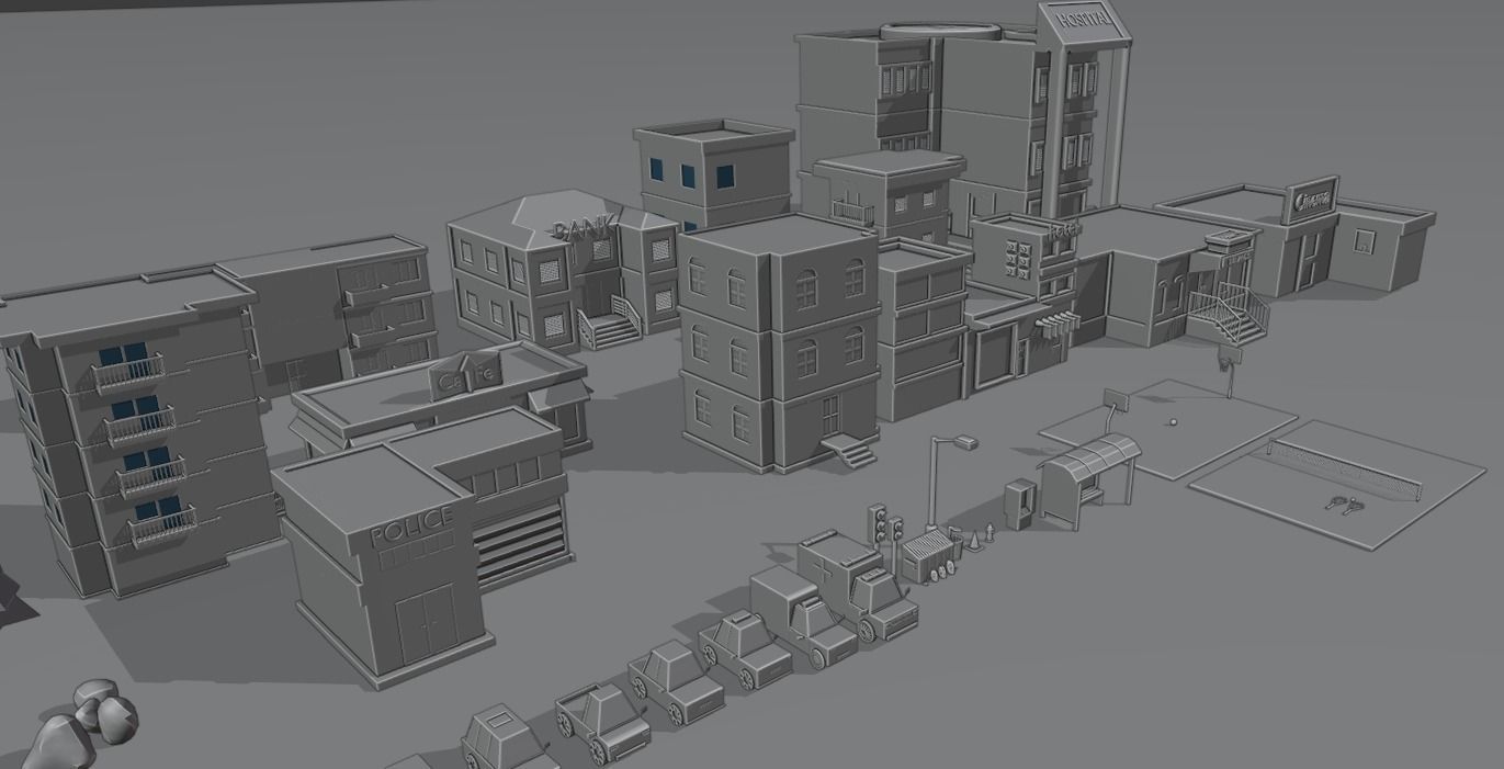 Low Poly City Pack Low-poly 3D model_64