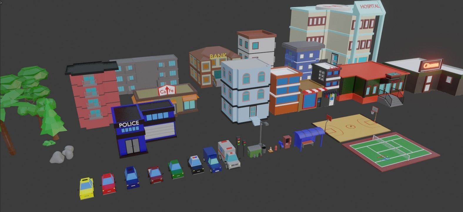 Low Poly City Pack Low-poly 3D model_62