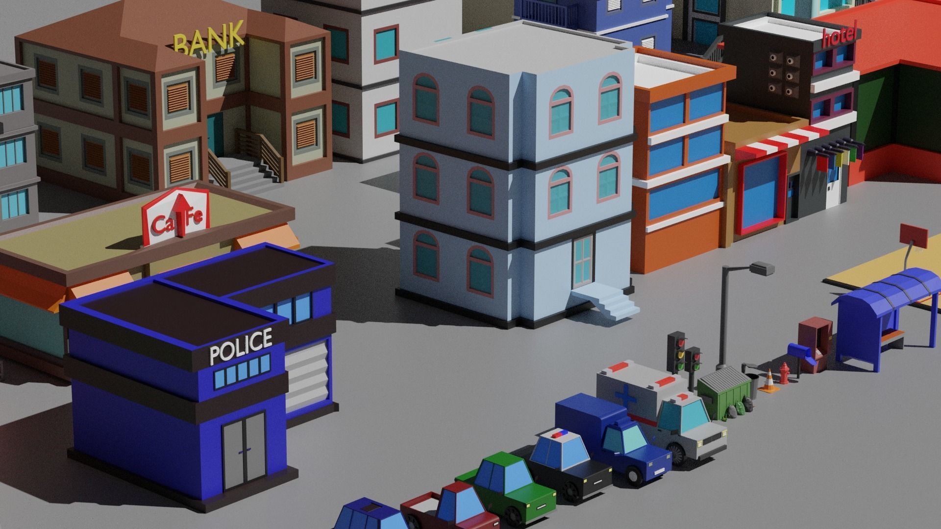 Low Poly City Pack Low-poly 3D model_76