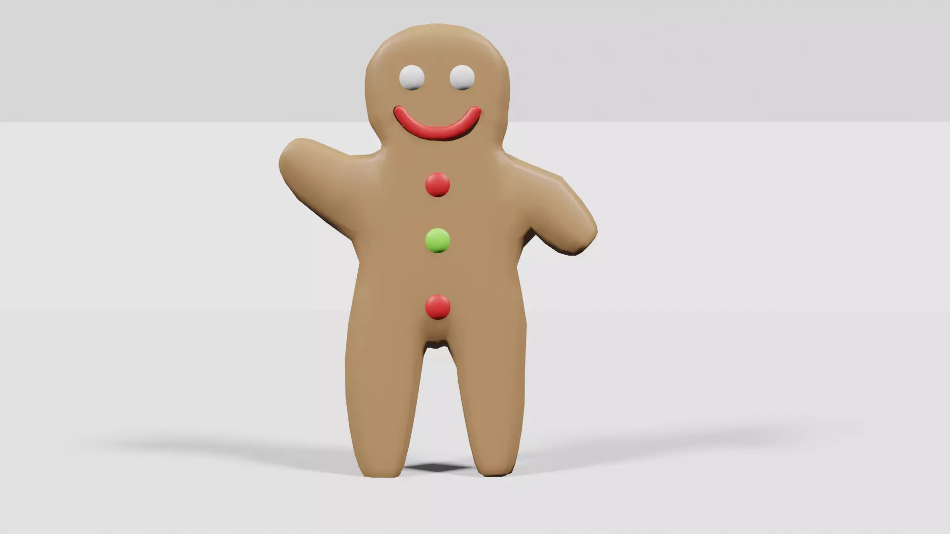 Christmas Gingerbread man 3D model Fully rigged Free 3D model