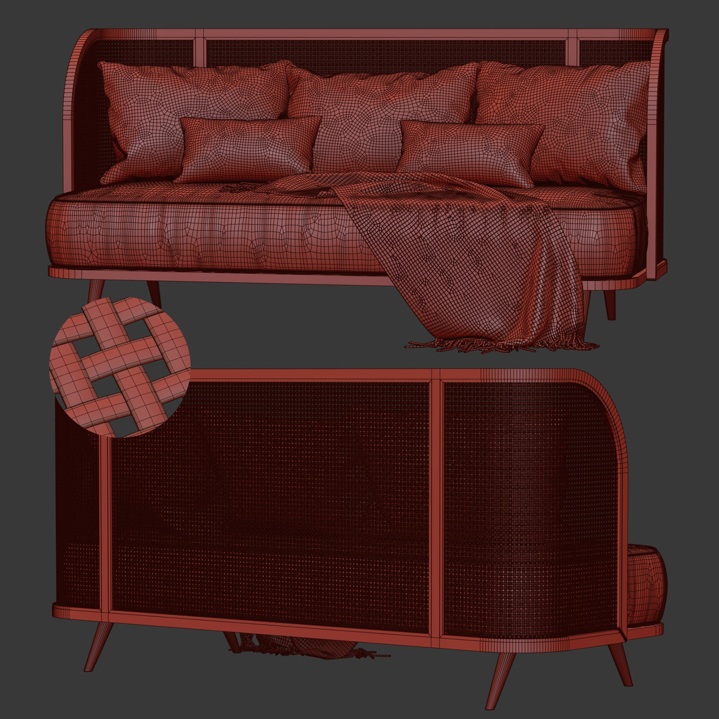 Three-seater garden sofa CV33  3D model_5