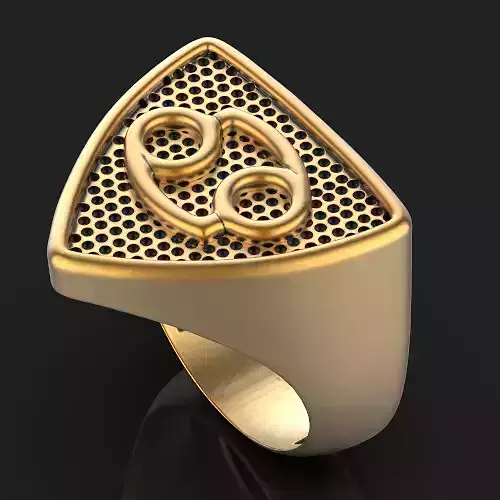 Zodiac Cancer ring Silver Gold  Print