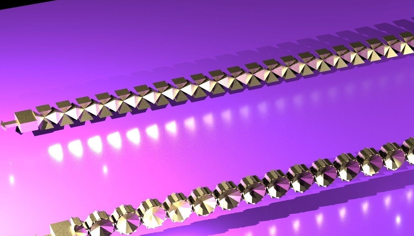 bracelet silver 3D model_1