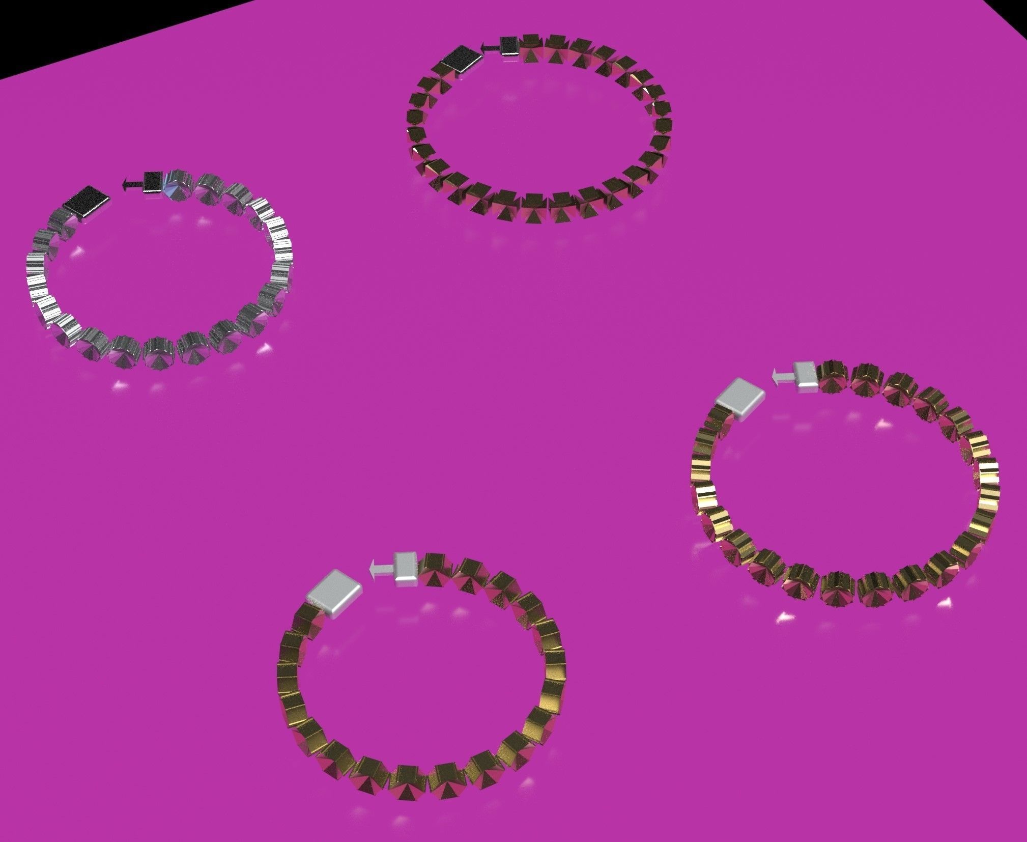 bracelet silver 3D model_3