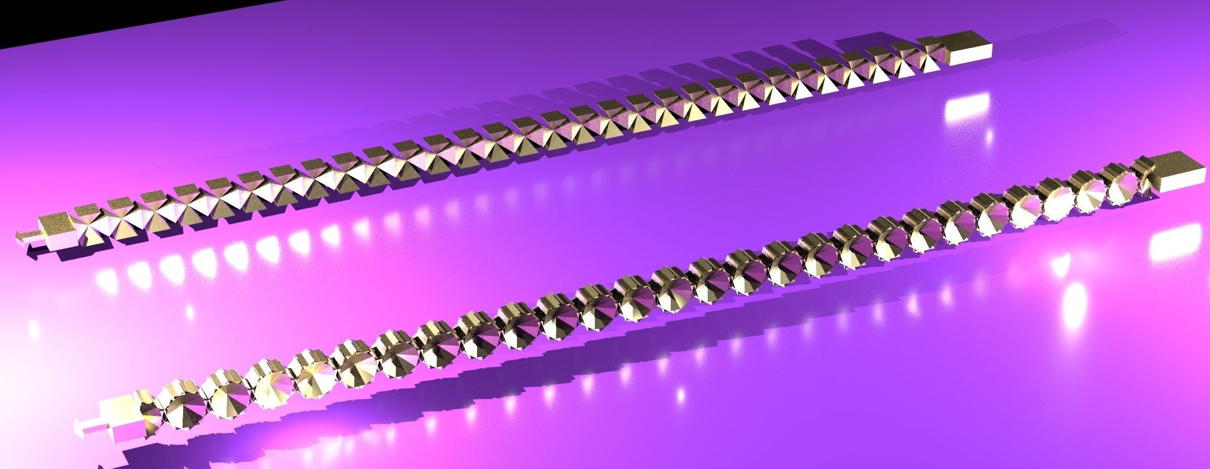 bracelet silver 3D model_2