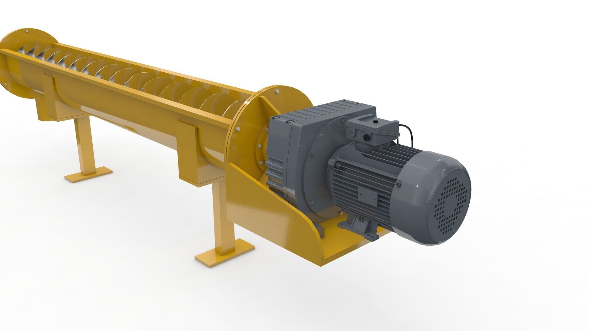 Screw Conveyor Adjustable and Rigged 3D model_3