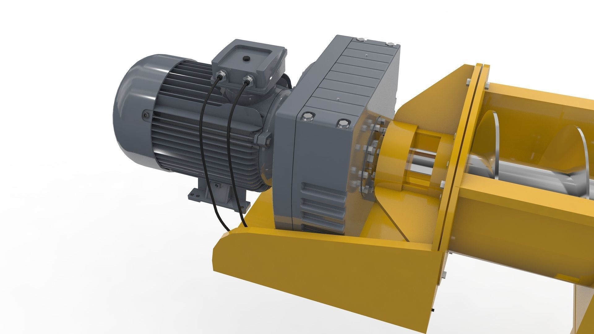 Screw Conveyor Adjustable and Rigged 3D model_4
