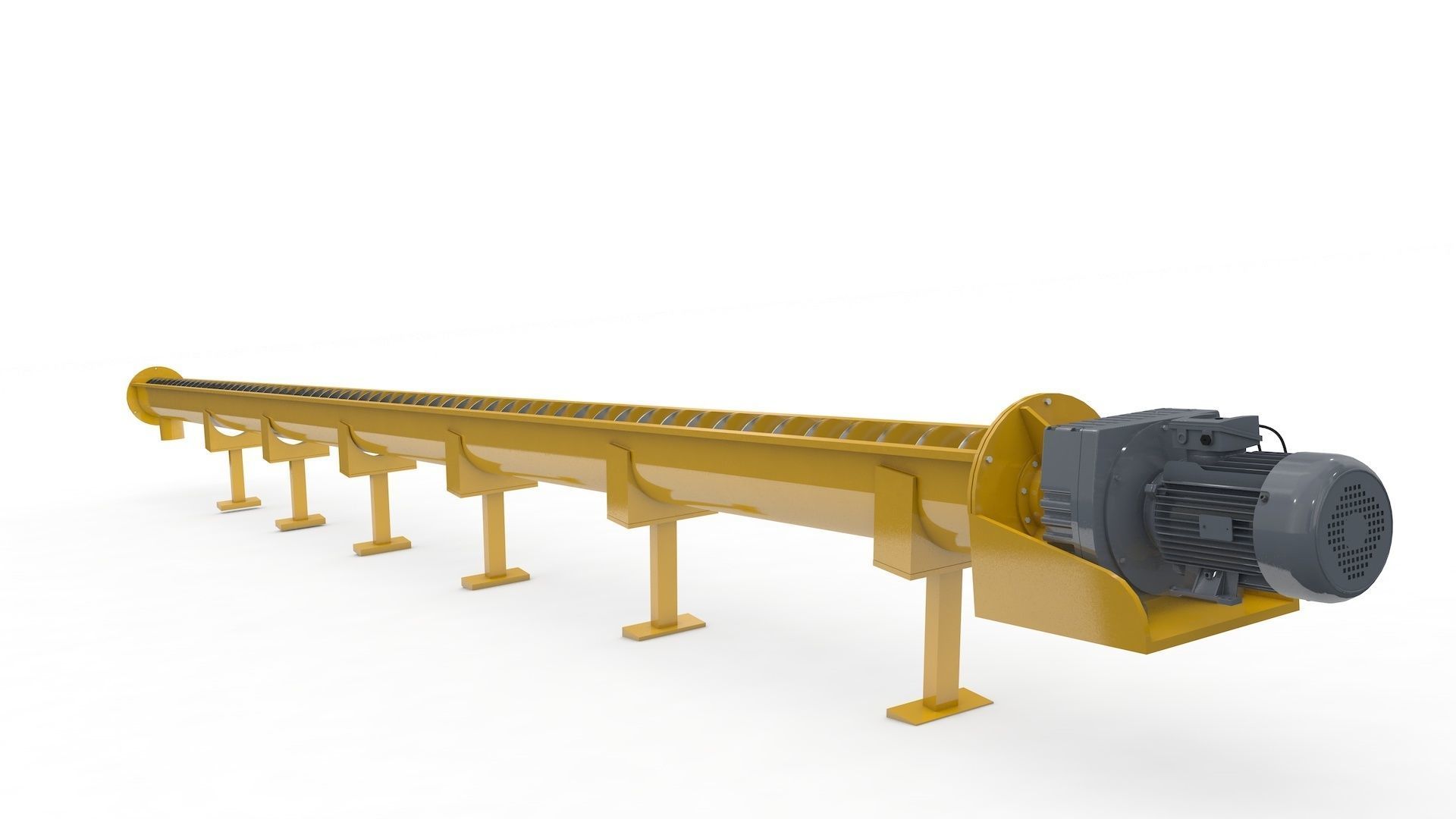 Screw Conveyor Adjustable and Rigged 3D model_24