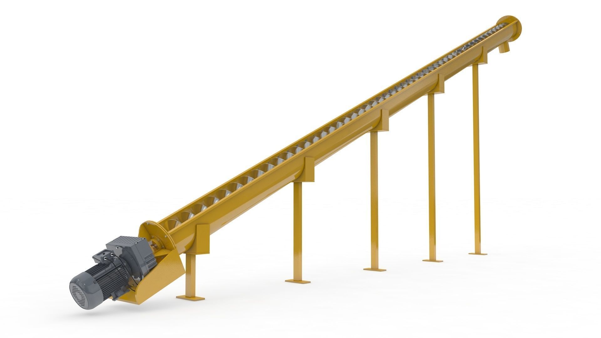Screw Conveyor Adjustable and Rigged 3D model_15
