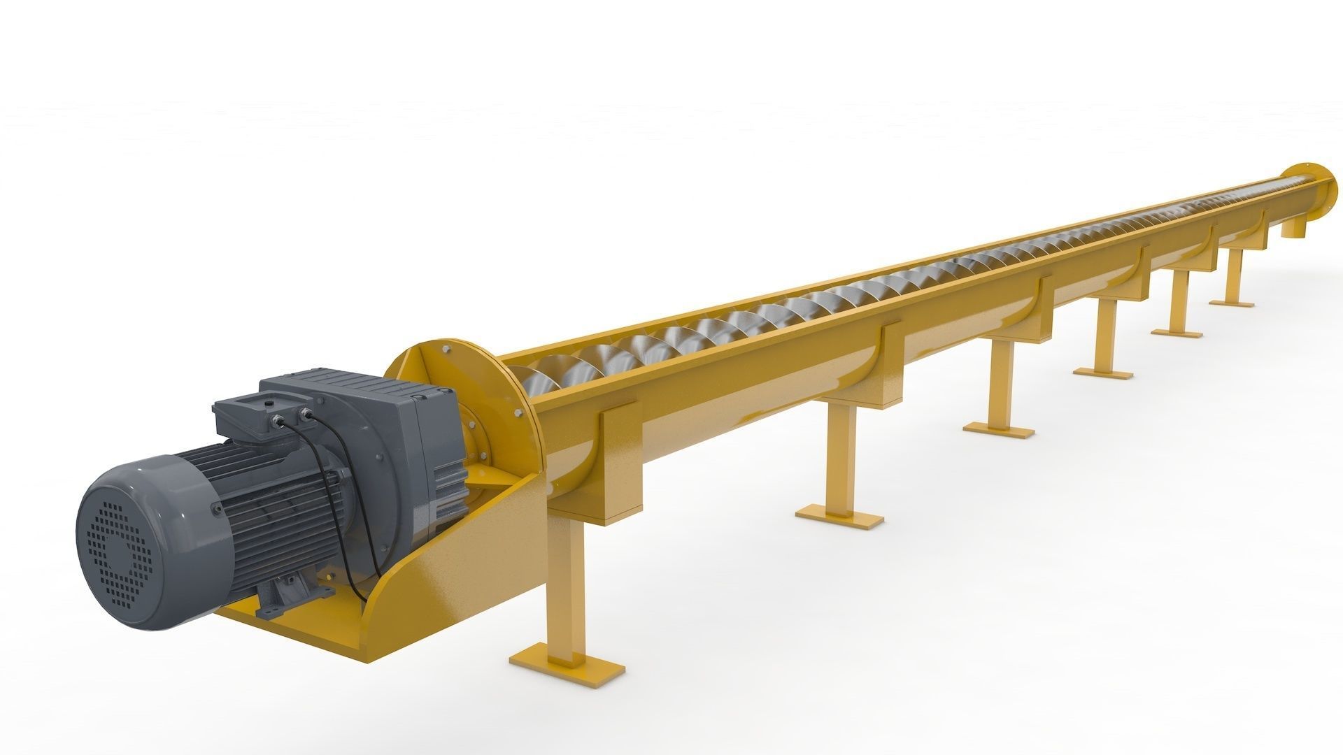 Screw Conveyor Adjustable and Rigged 3D model_8