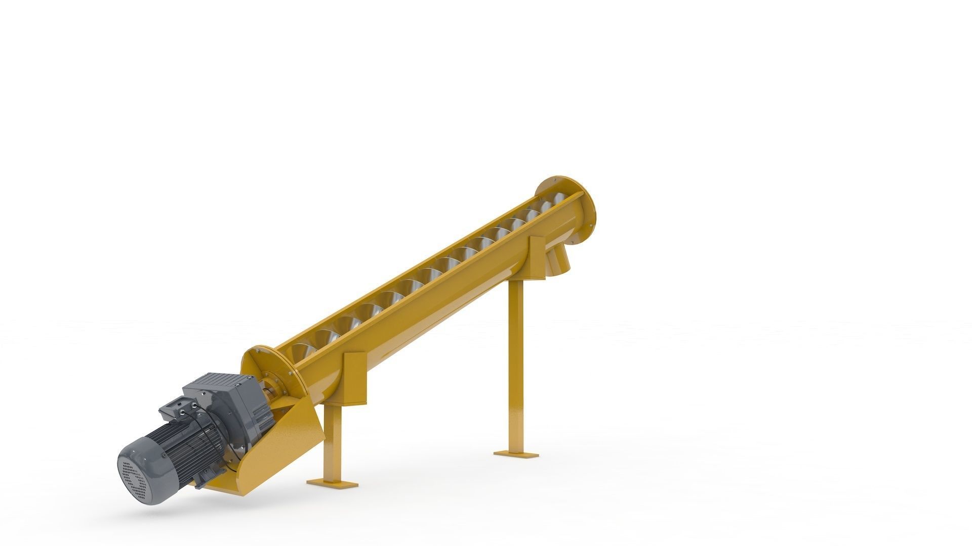 Screw Conveyor Adjustable and Rigged 3D model_13