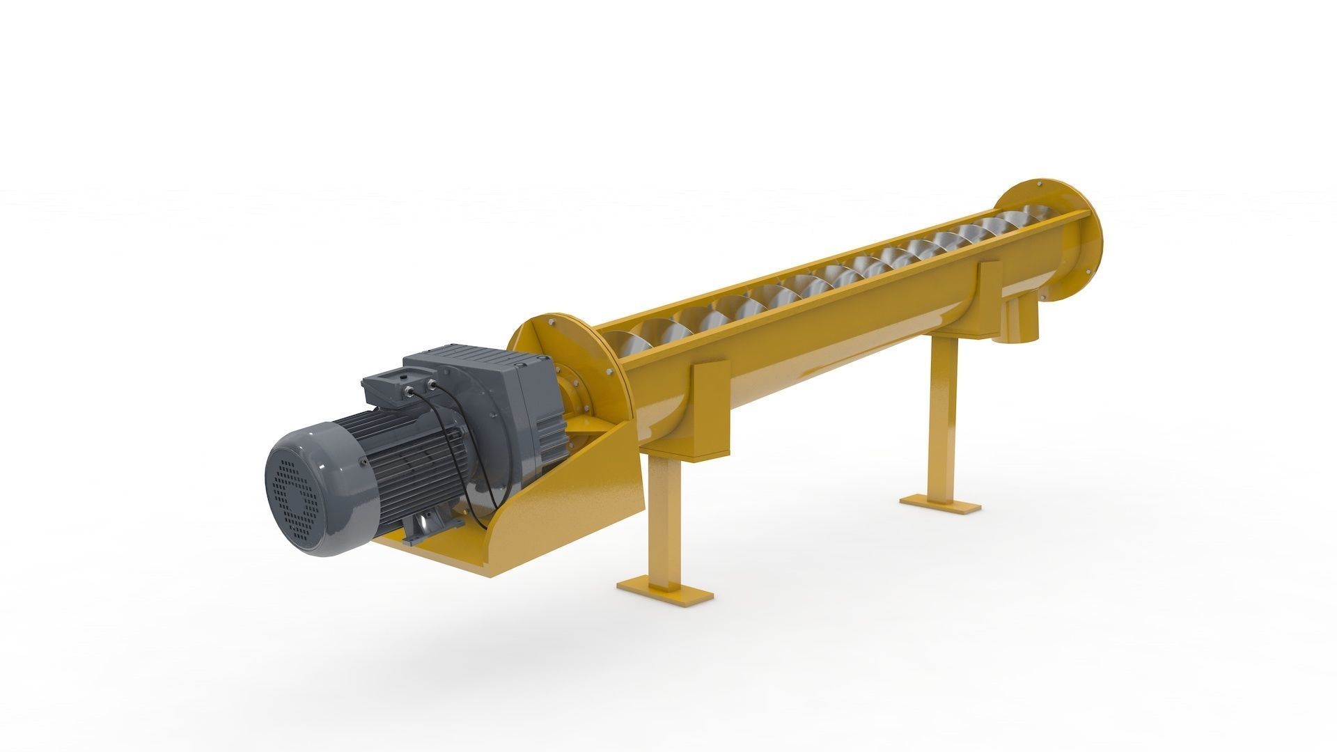 Screw Conveyor Adjustable and Rigged 3D model_10