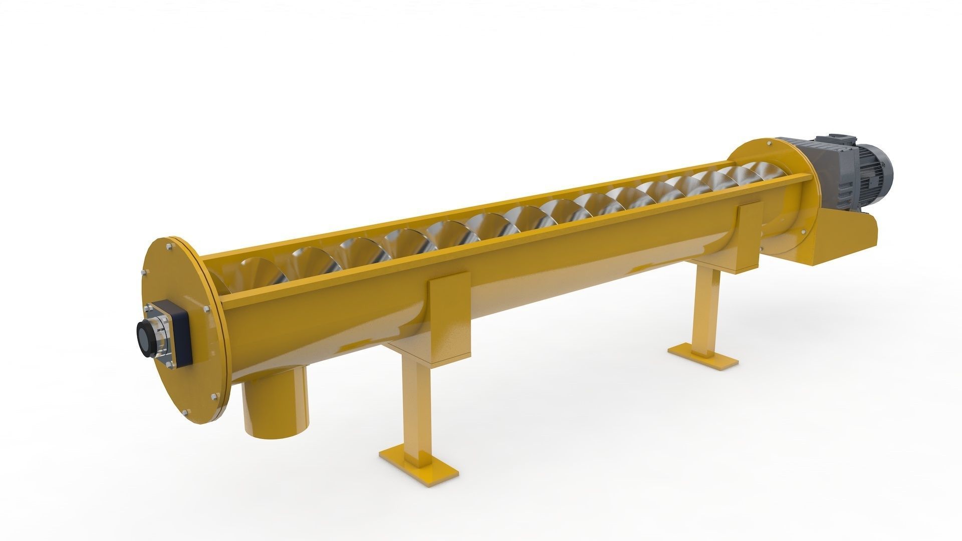 Screw Conveyor Adjustable and Rigged 3D model_2